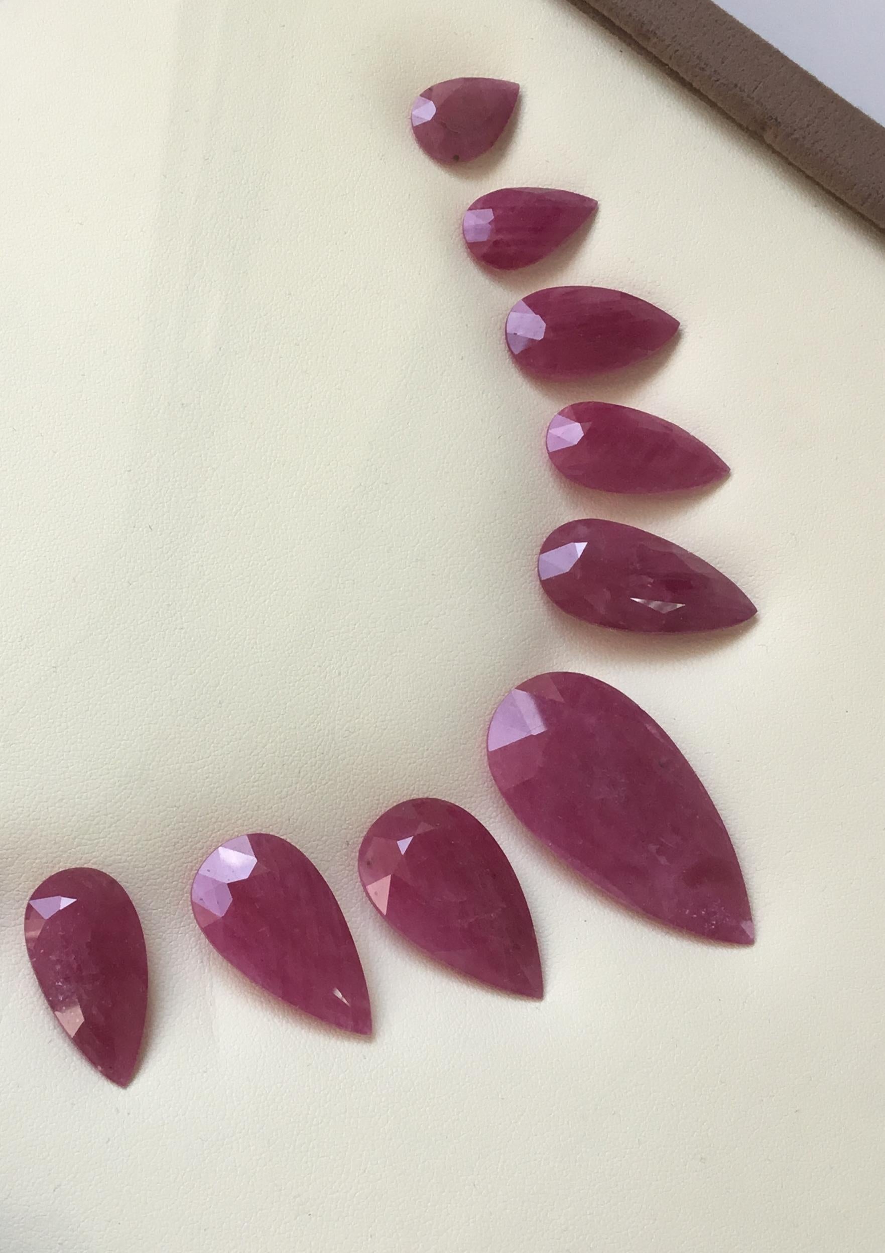 243.08 Carats Ruby Mozambique Pear Faceted Cut stone Layout Heated Natural Gem en vente 2