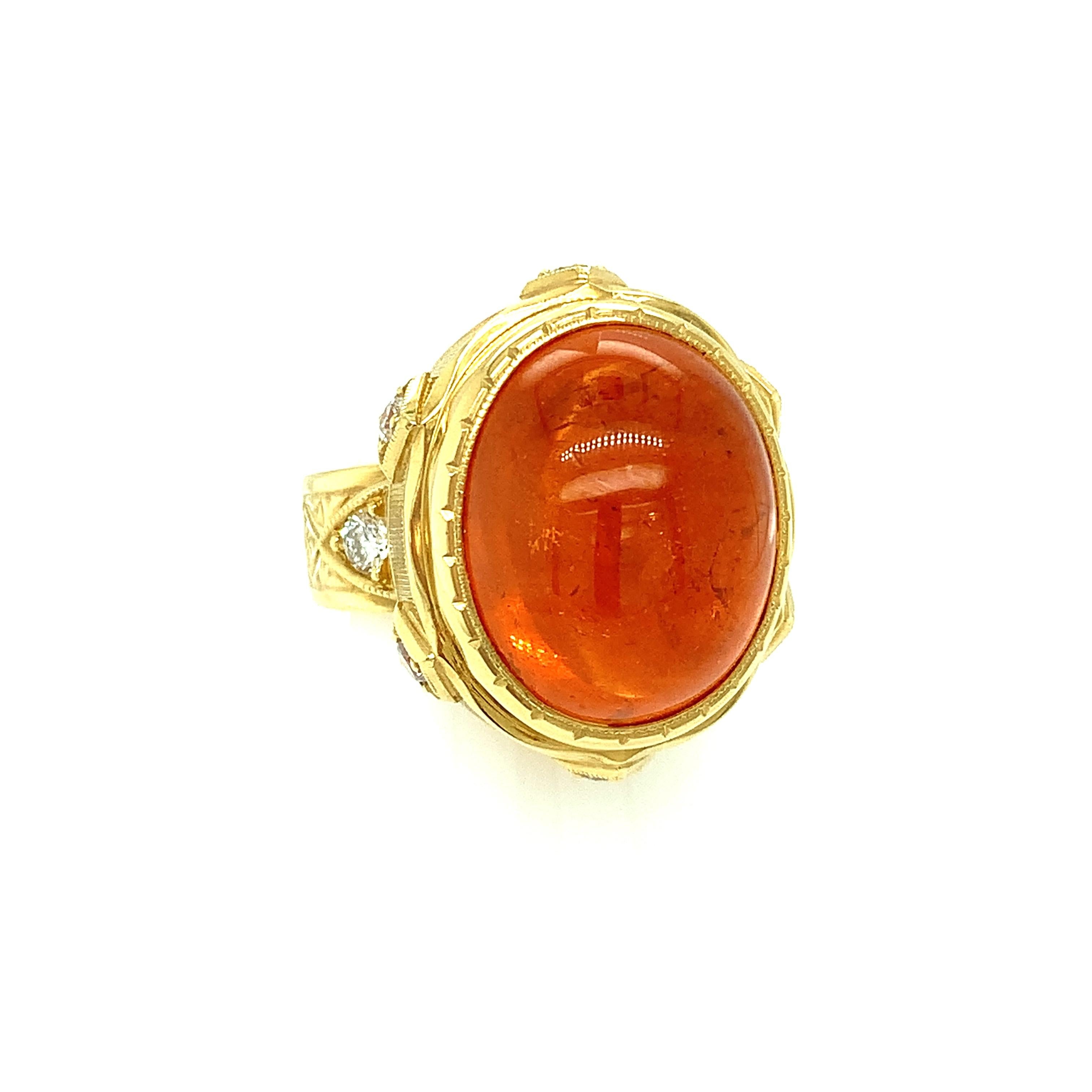 orange garnet ring