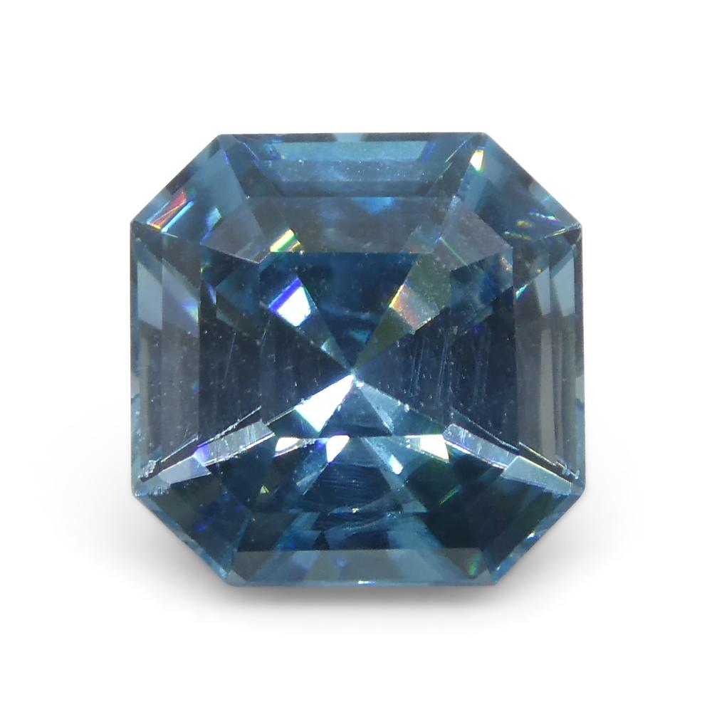 2.43ct Asscher  Blue Zircon from Cambodia For Sale 2