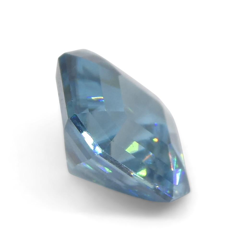 2.43ct Asscher  Blue Zircon from Cambodia For Sale 3
