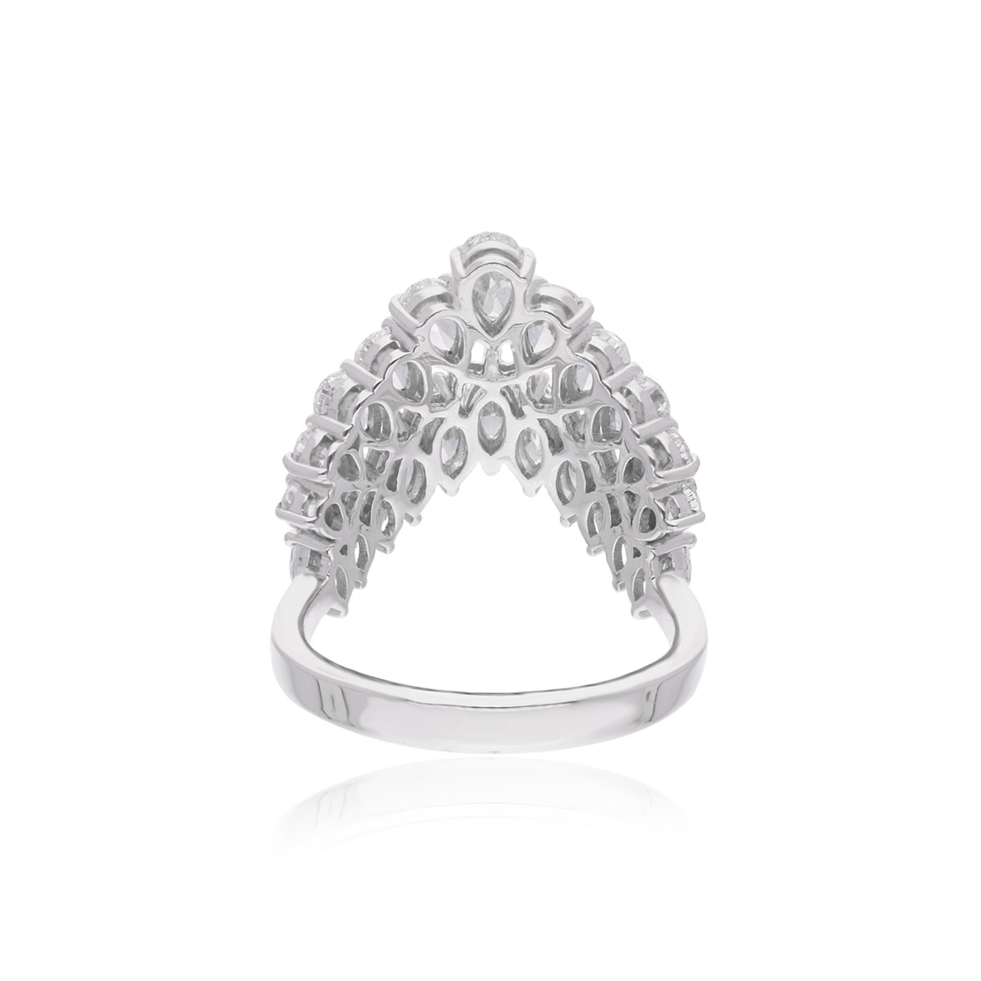 En venta: 2,43 qt Anillo de compromiso marquesa corte pera SI/H diamante Chevron Oro blanco 18k  5