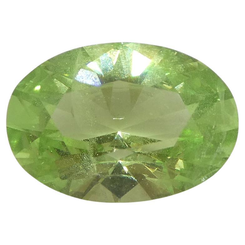 2.43ct Oval Green Mint Garnet from Tanzania For Sale