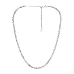 2.43ct Round Brilliant Cut Diamond Bezel Set Tennis Necklace in 14k White Gold