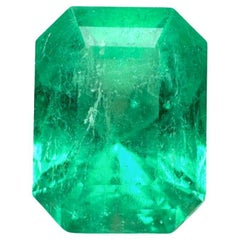 2.44 Carat 9x7 Spring Green Loose Colombian Emerald - Emerald Cut May Birthstone
