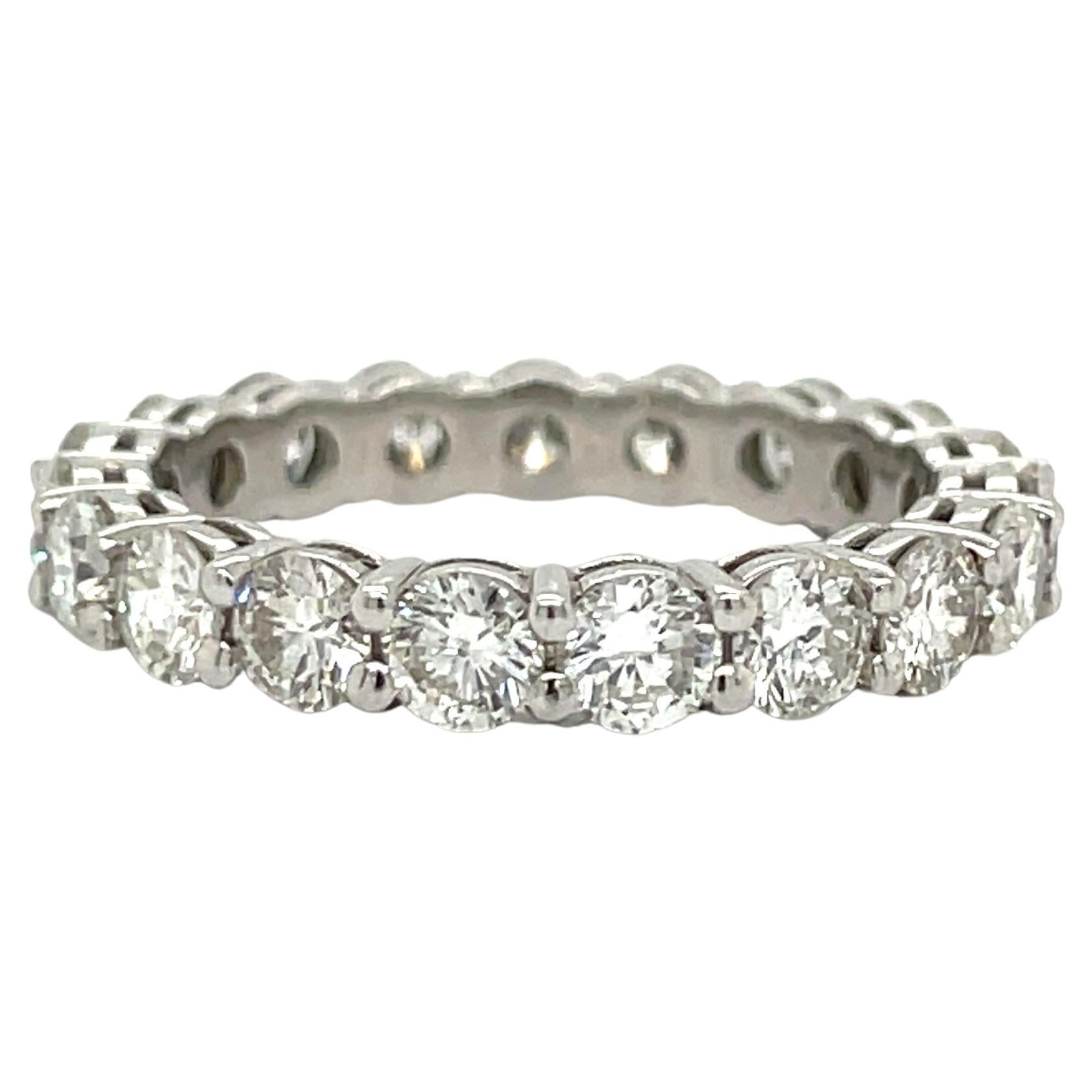 2.44 Carat Diamond and Platinum Eternity Band For Sale
