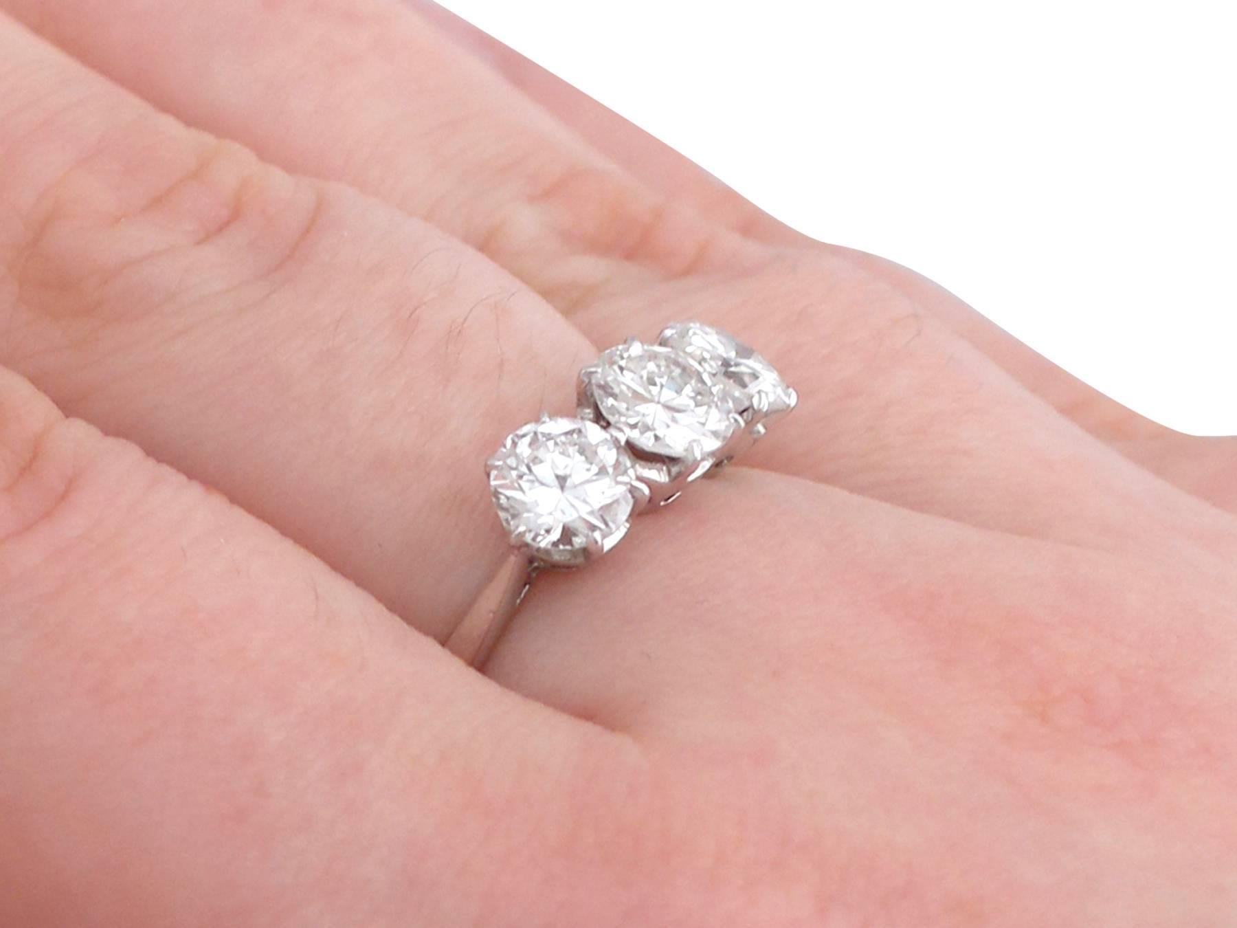 2.44 Carat Diamond and Platinum Trilogy Ring 3