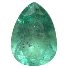 2.44 Carat Light Bluish Green Colombian Emerald - Pear Cut Teardrop May