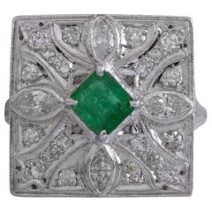 2.44 Carat Natural Emerald and VS Diamond 14 Karat Solid White Gold Ring