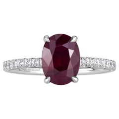 2.44 Carat Oval Diamond Ring Ruby Red 14K Gold A Classic Statement Heirloom