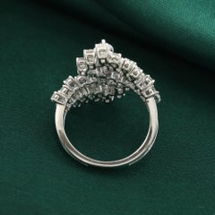 2.44 Carat SI Clarity HI Color Multi Shape Diamond Ring 18 Karat White Gold