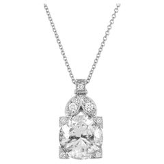 2.44 Carat Transitional Cut Platinum Diamond Art Deco Pendant Necklace