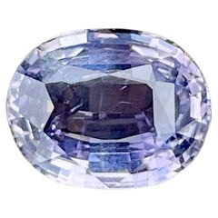 2.44 carats Loose Bluish Violet Sapphire Stone Oval Cut Natural Sri Lankan Gem