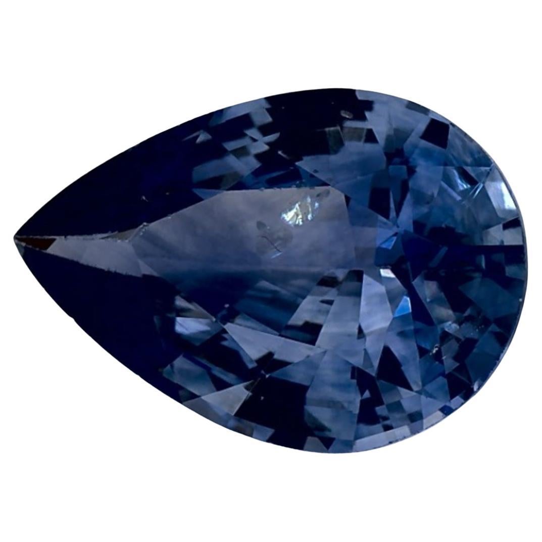 2.44 Ct Blue Sapphire Pear Loose Gemstone
