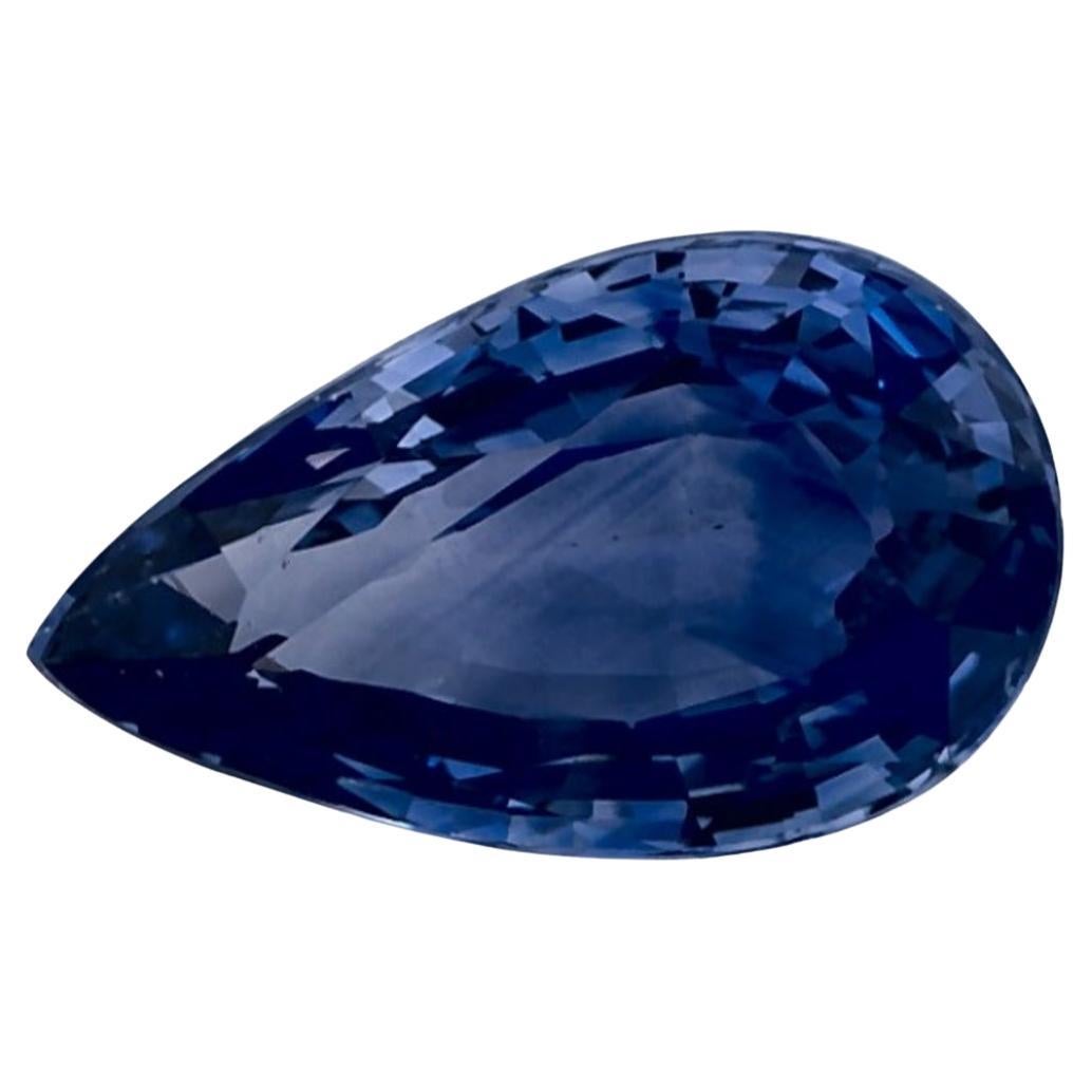 2.44 Ct Blue Sapphire Pear Loose Gemstone For Sale