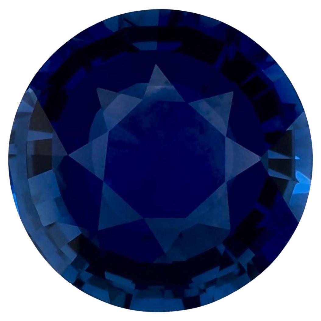 2.44 Ct Blue Sapphire Round Loose Gemstone For Sale