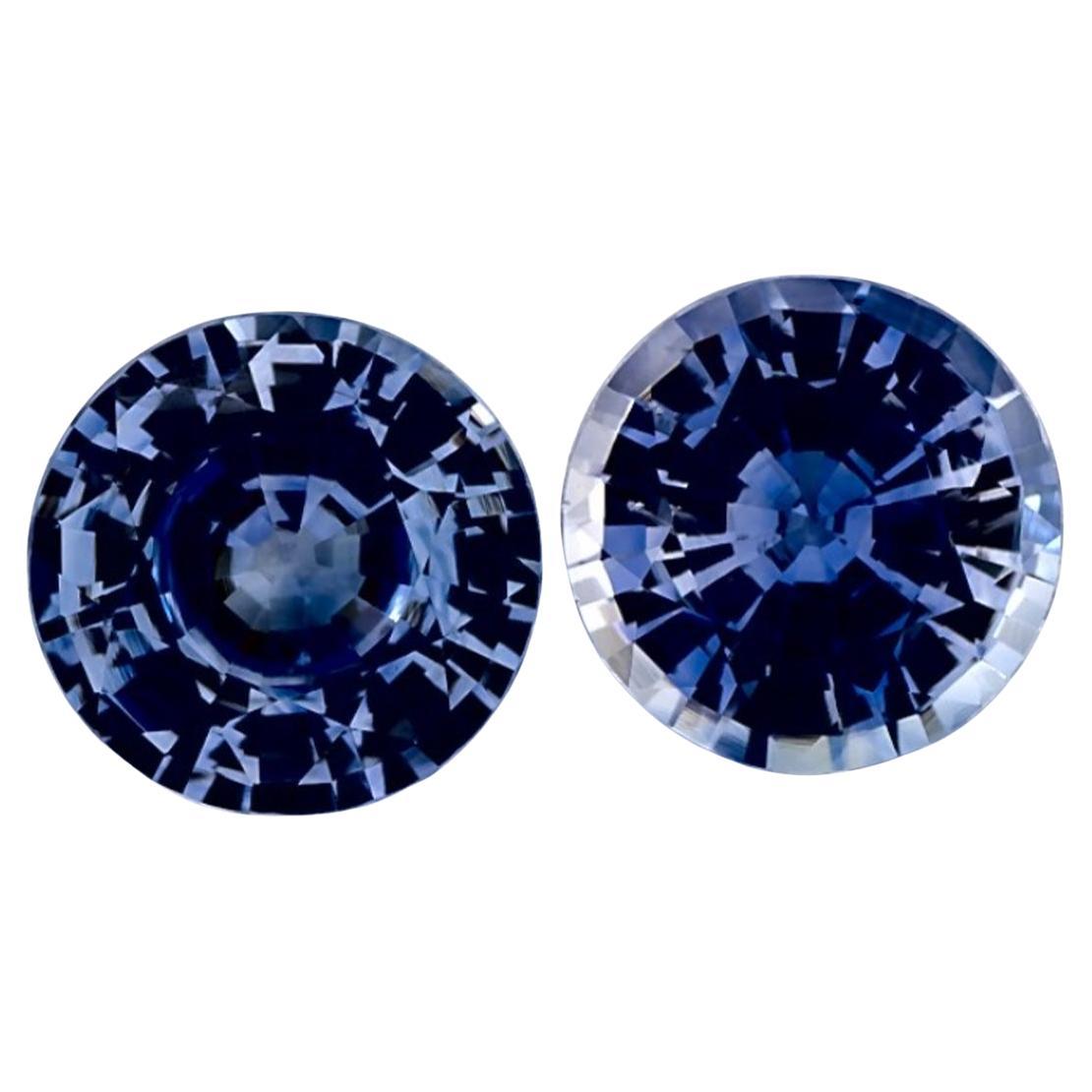 2.44 Ct Blue Sapphire Round Loose Gemstone