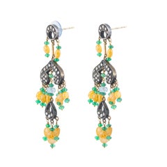 24.45 Carat Diamond and Mix Stones Chandelier Earrings