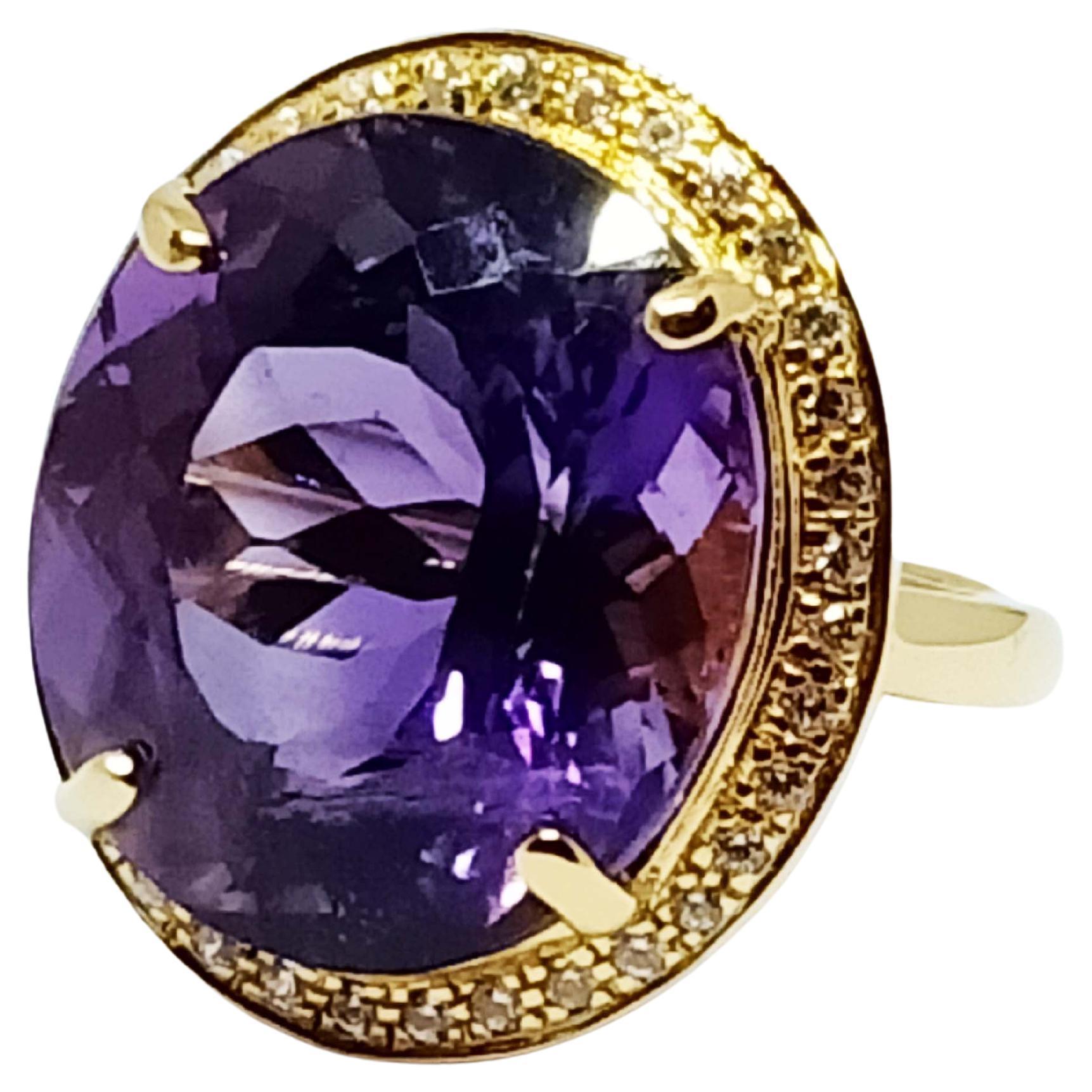 24.45cts Big Amethyst sterling silver in 18K Gold Plated In New Condition For Sale In Bangkok, TH