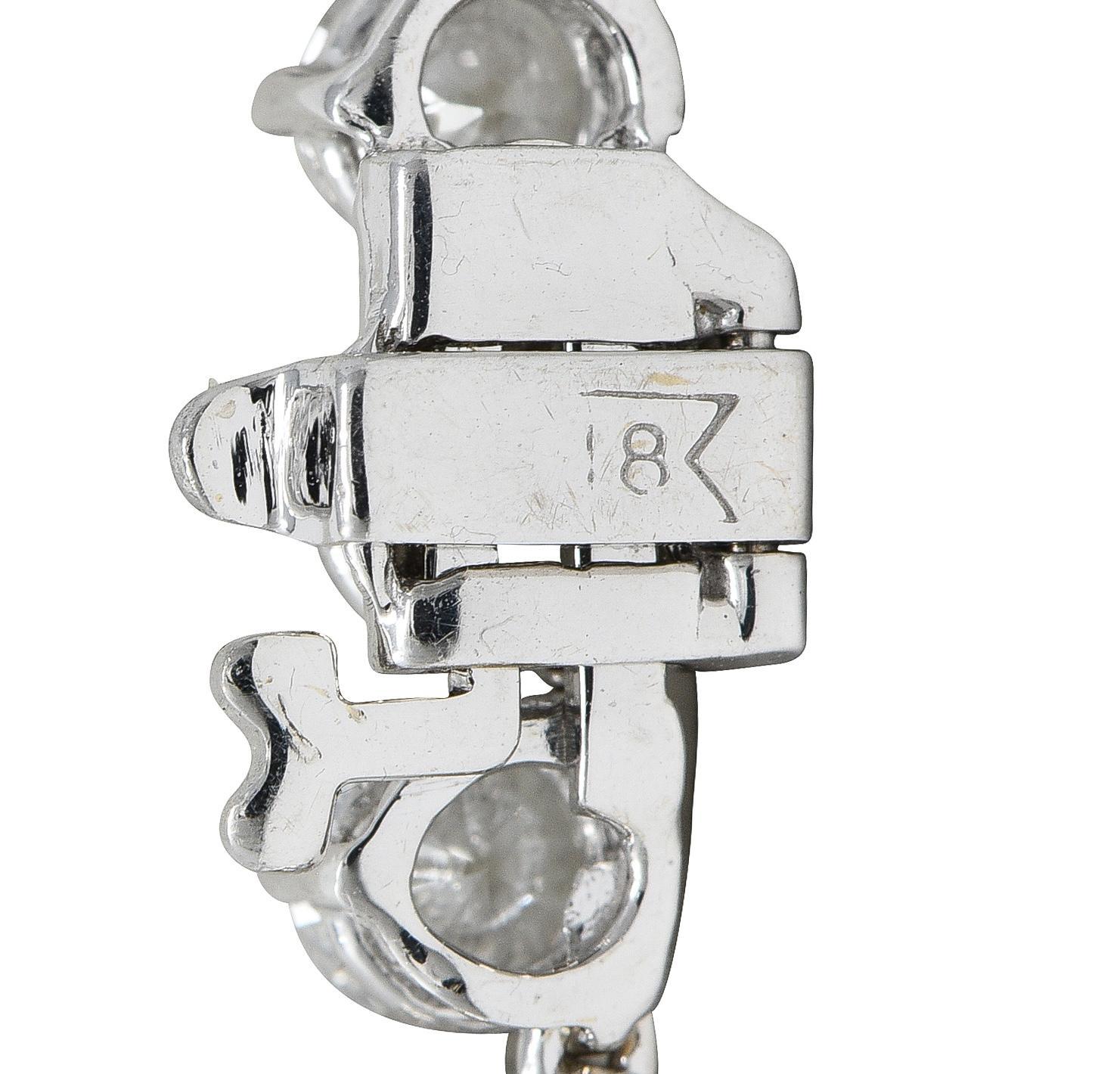Collier Riviera en or blanc 18 carats, diamant rond de 24,48 CTW à taille brillante en vente 1