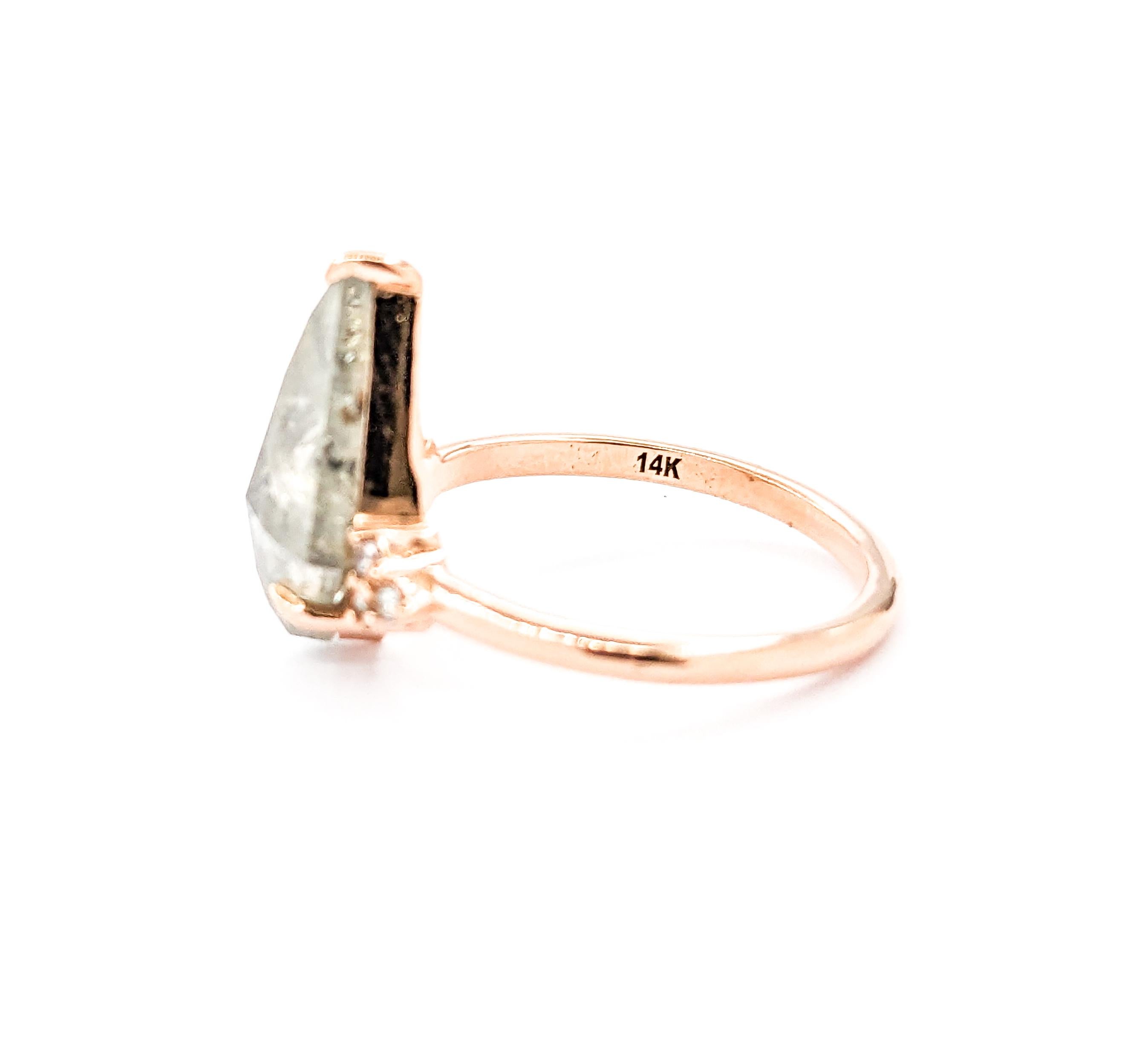 2.44ct Diamond & .06ctw Salt & Pepper Diamond Ring In Rose Gold For Sale 4