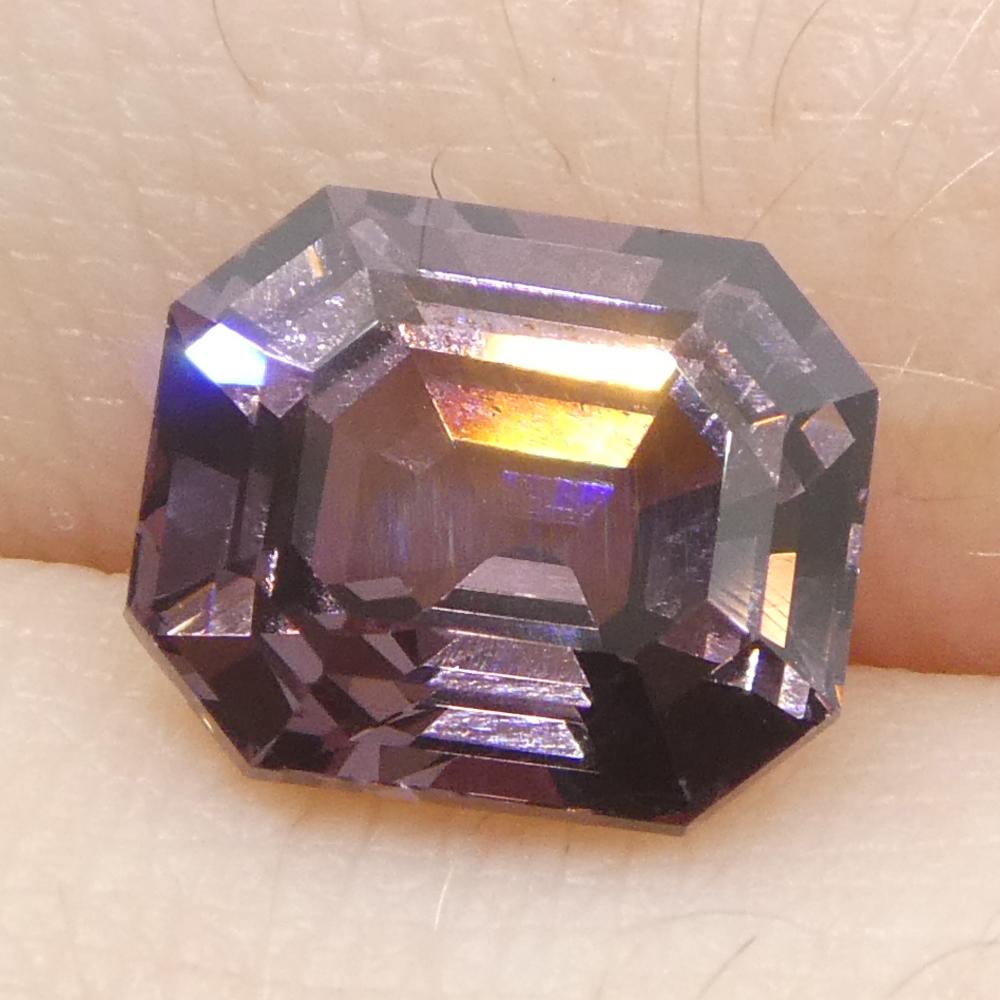 2.44 Oktagon/Smaragdschliff Lila Spinell aus Burma Unerhitzt im Angebot 8