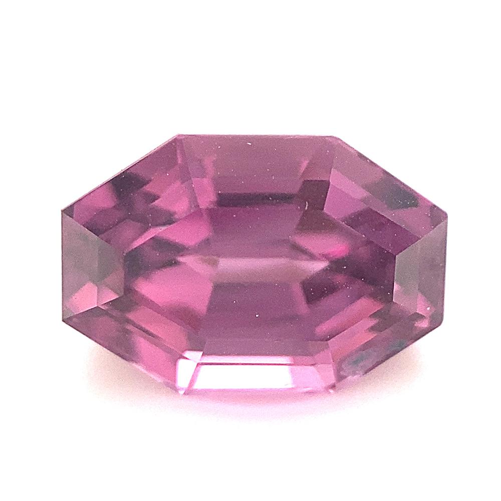 Description:

Gem Type: Spinel 
Number of Stones: 1
Weight: 2.44 cts
Measurements: 9.10 x 6.29 x 5.21 mm
Shape: Octagonal/Emerald Cut
Cutting Style Crown: Step Cut
Cutting Style Pavilion: Step Cut 
Transparency: Transparent
Clarity: Very Very