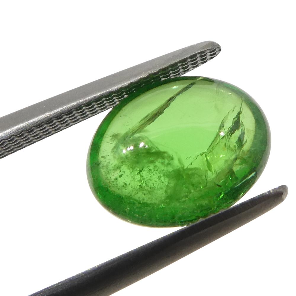 2.44ct Oval Cabochon Green Tsavorite Garnet from Kenya, Unheated For Sale 8