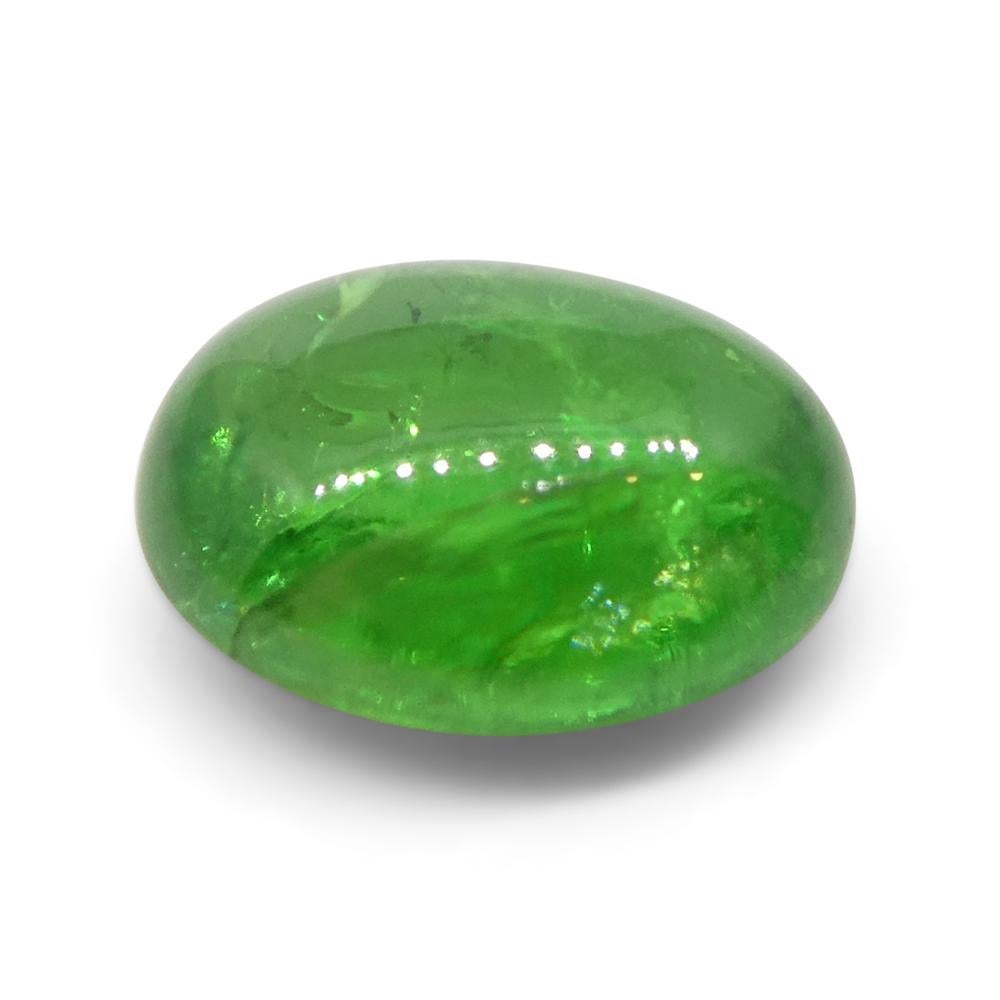 2.44ct Oval Cabochon Green Tsavorite Garnet from Kenya, Unheated In New Condition For Sale In Toronto, Ontario