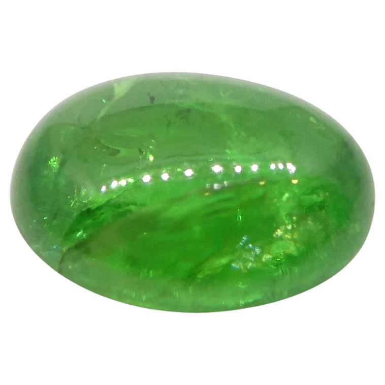 Granato ovale cabochon di tsavorite verde del Kenya, 2.44ct, non riscaldato