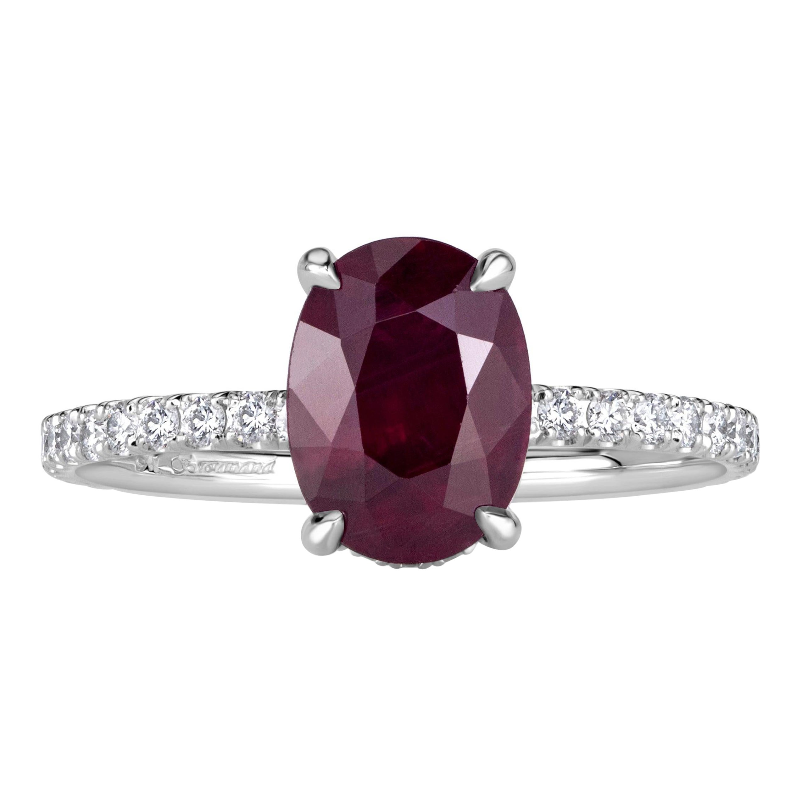 2.44ct Oval Cut Ruby Engagement Ring