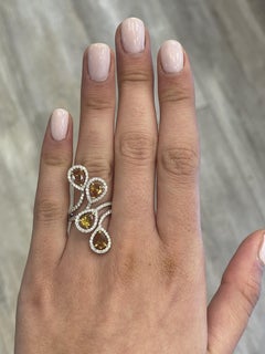 2.44ctt Fancy Deep Brown Orange Diamond Cluster Ring 18k Gold