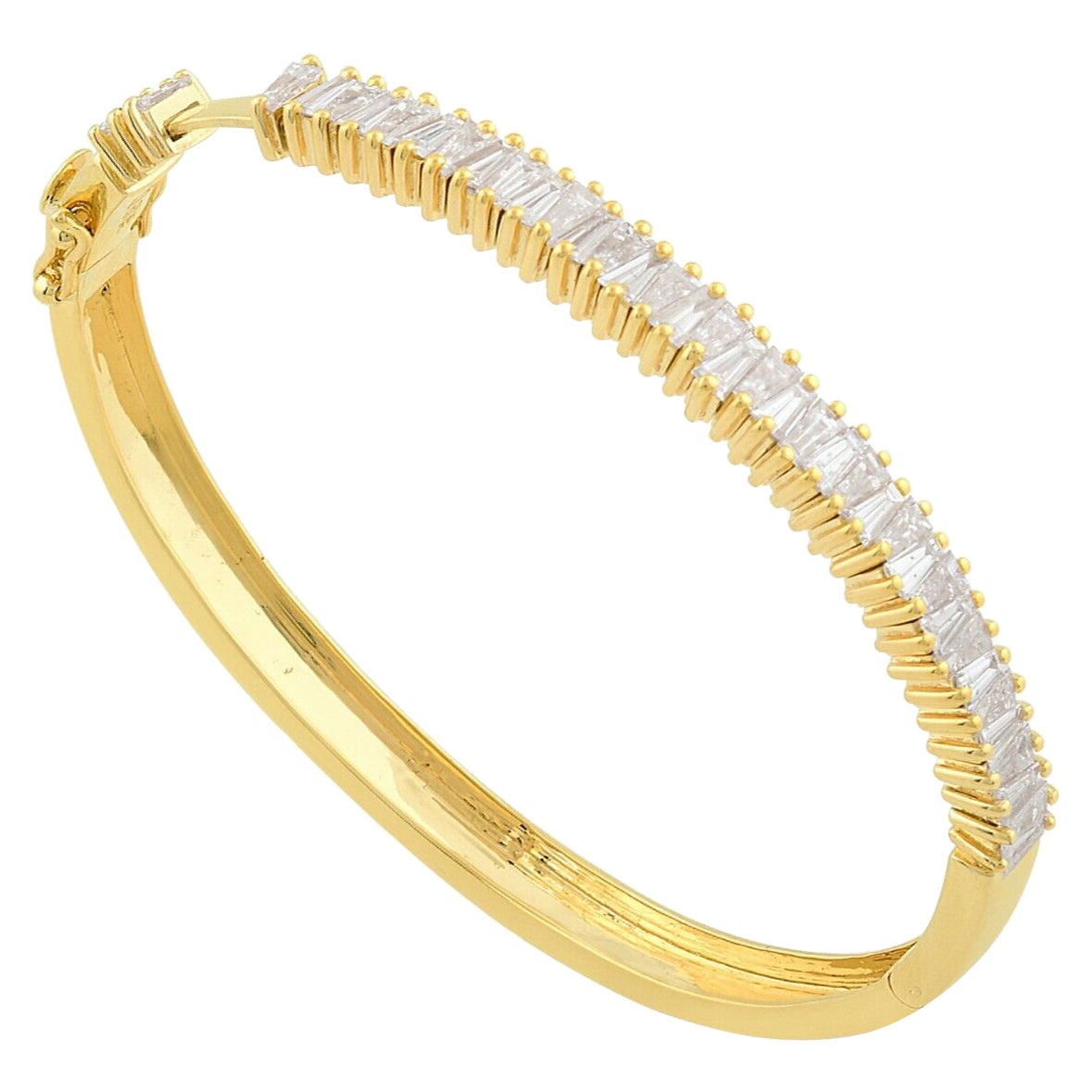 Bracciale in oro 14 carati con diamante baguette da 2,45 carati