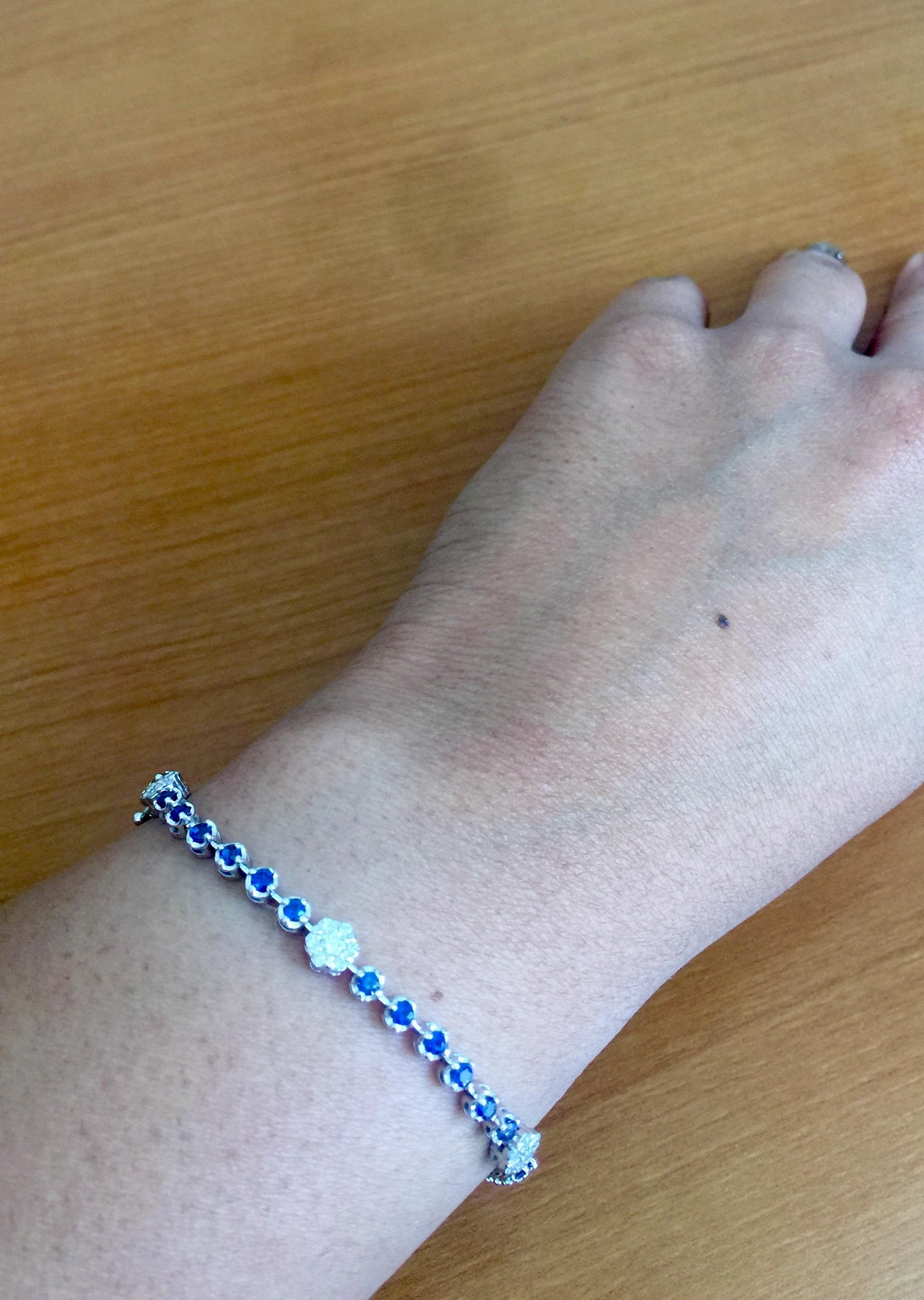 blue diamond bracelet white gold