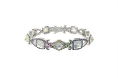 24.5 Carat Burmese Sugarloaf Sapphire Bracelet in 18 Karat White Gold