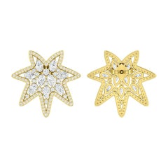 2.45 Carat Diamond 18 Karat Gold Star Stud Earrings