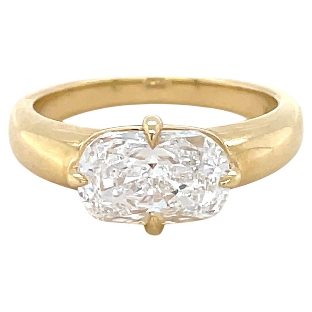 2.45 Carat Elongated Cushion Diamond Engagement Ring