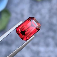 2.45 Carat Gorgeous Emerald Cut Red Tanzanian Rhodolite Garnet Emerald Cut