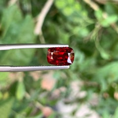 2.45 Carat Loose Deep Red Burmese Spinel Stone Cushion Cut Gemstone