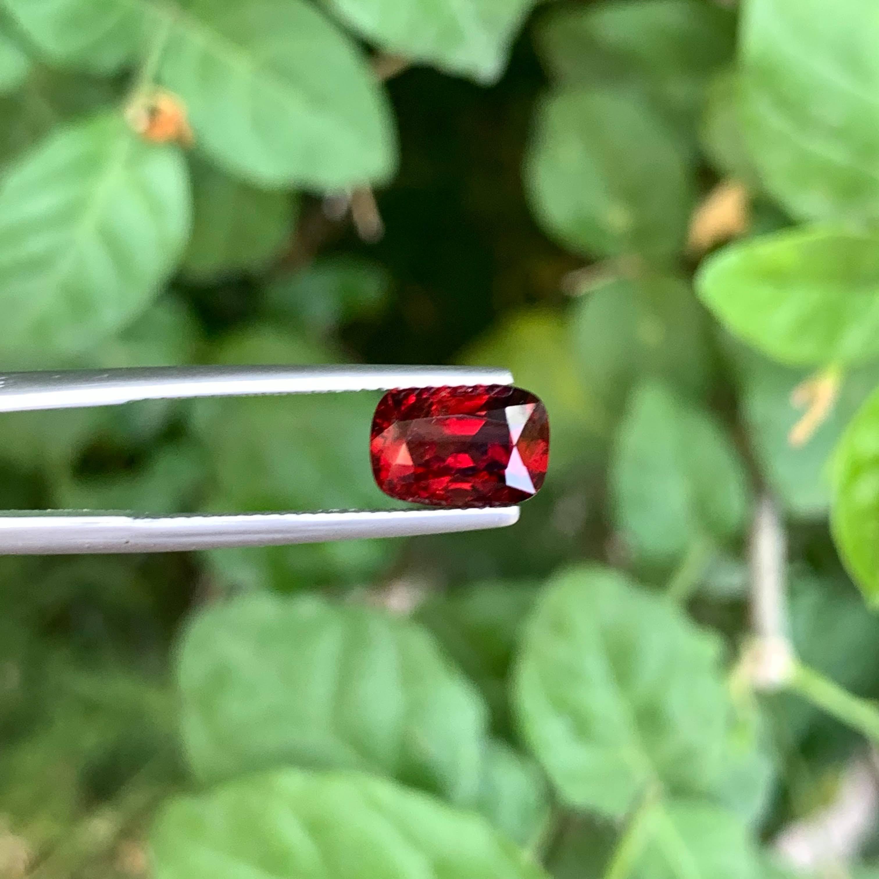 2.45 Carat Loose Deep Red Burmese Spinel Stone Cushion Cut Gemstone For Sale 3