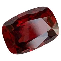 2.45 Carat Loose Deep Red Burmese Spinel Stone Cushion Cut Gemstone