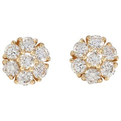 Diamond Stud Earrings In 14 Karat Yellow Gold 