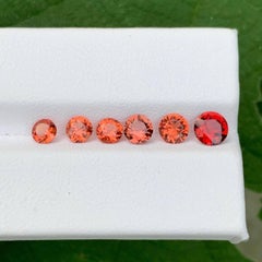 2.45 Carat Natural Loose 6 Piece Reddish Brown Spinel Lot Round Cut From Burma