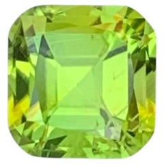 2.45 Carat Natural Loose Apple Green Peridot Cushion Cut from Pakistan Gemstone
