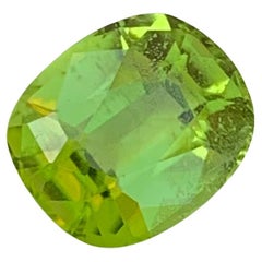 2.45 Carat Natural Loose Apple Green Peridot Cushion Shape Gem From Pakistan