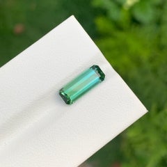 2.45 Carat Natural Loose Bi Colour Tourmaline Long Emerald Shape Gemstone