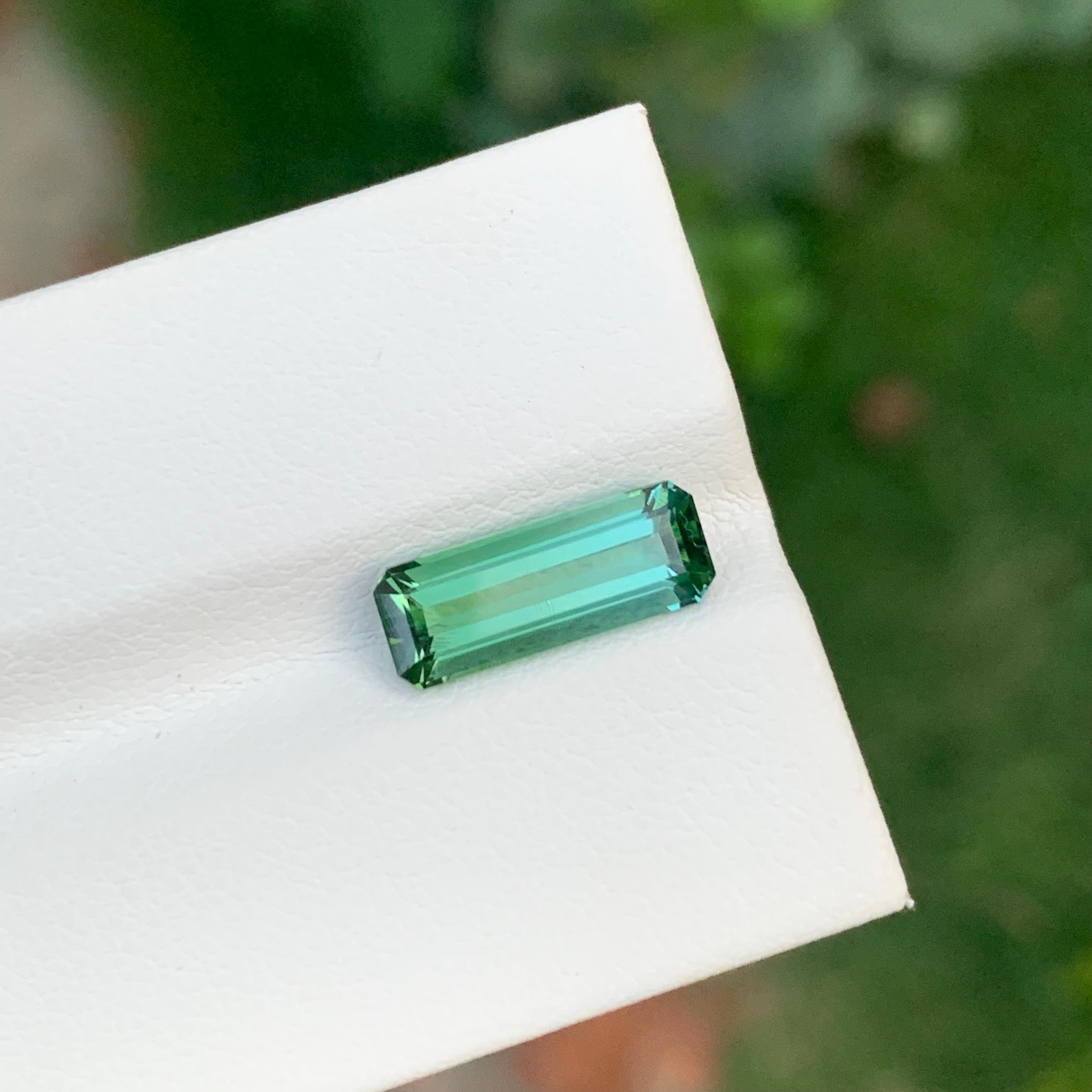 2.45 Carat Natural Loose Bi Colour Tourmaline Long Emerald Shape Gemstone For Sale 3