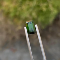 2.45 Carat Natural Loose Dark Green Tourmaline Emerald Shape Gem For Ring