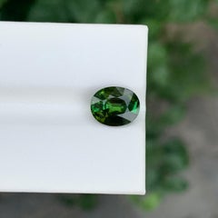 Deep Green 2.45 Carat Natural Loose Tourmaline Oval Shape