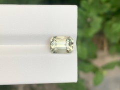 2.45 Carat Natural Loose Green Amethyst Stone Emerald Cut Brazilian Gemstone