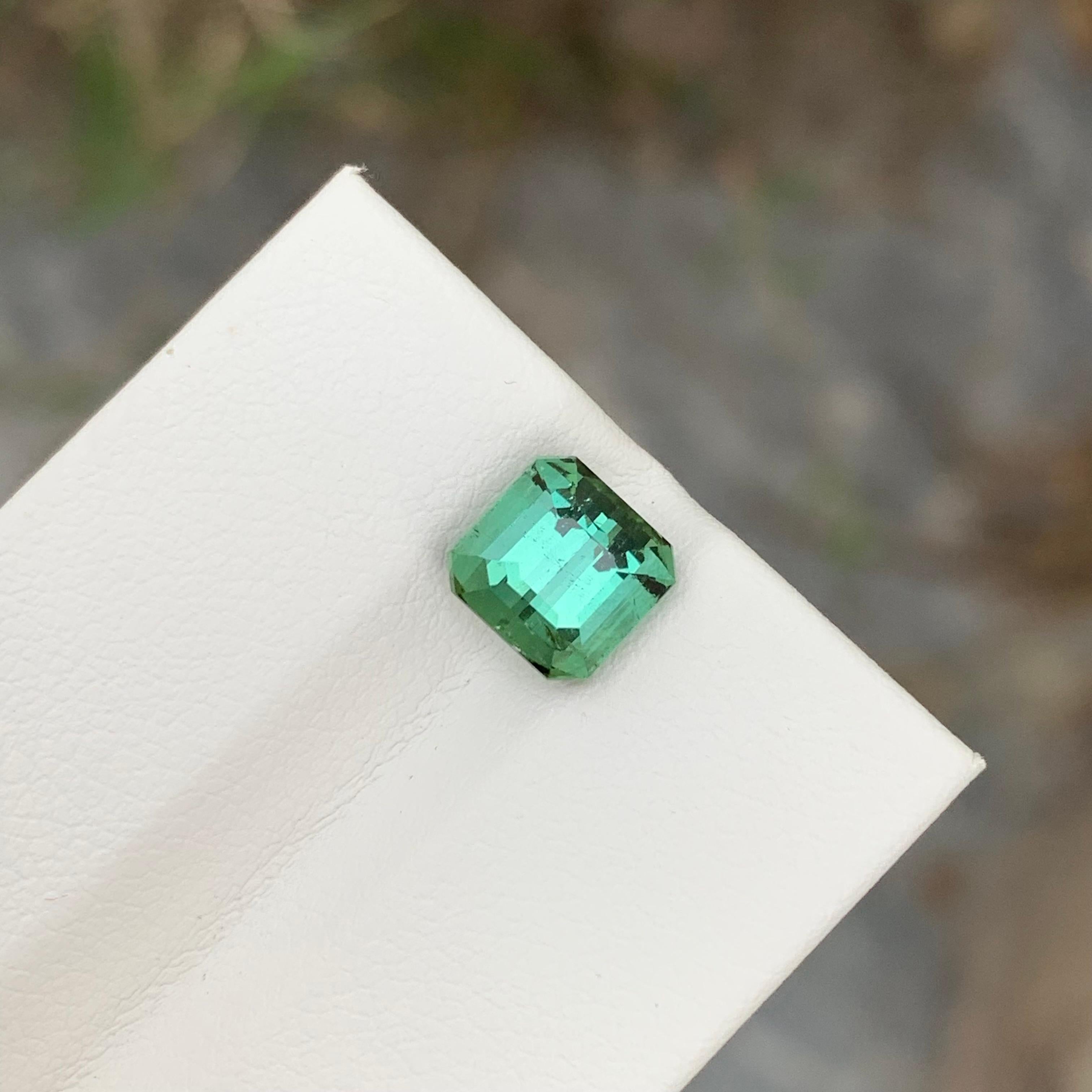 Arts and Crafts 2.45 Carat Natural Loose Green Tourmaline Cushion Shape Gem For Jewellery (Tourmaline verte en forme de coussin pour bijoux) en vente
